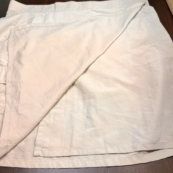 No Boundaries Juniors XL Khaki Wrap Skirt‎ Cargo Pocket Floral Embroidery Y2K - Picture 4 of 8
